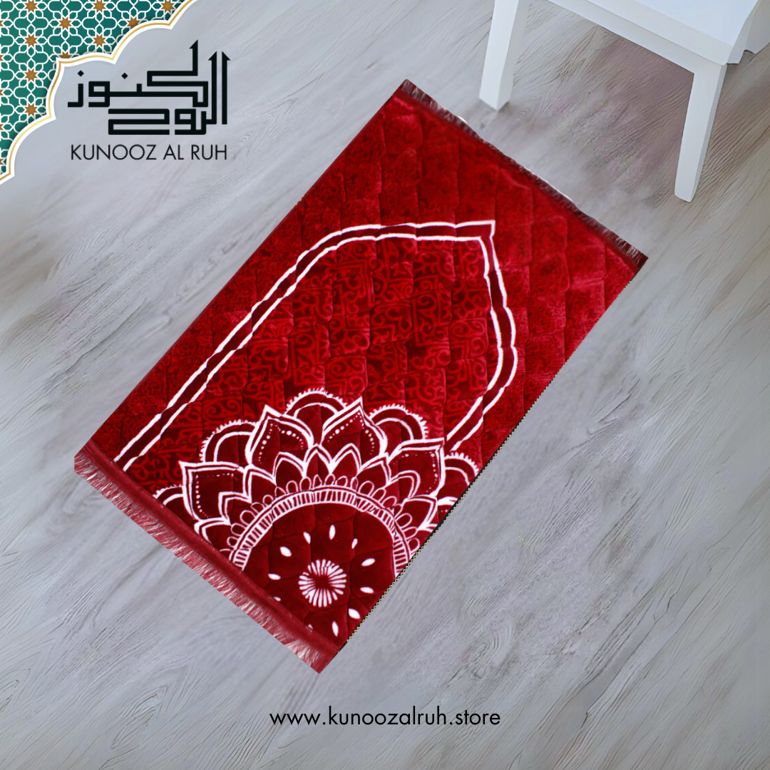 Red - Printed Prayer Mat - Foam Padded